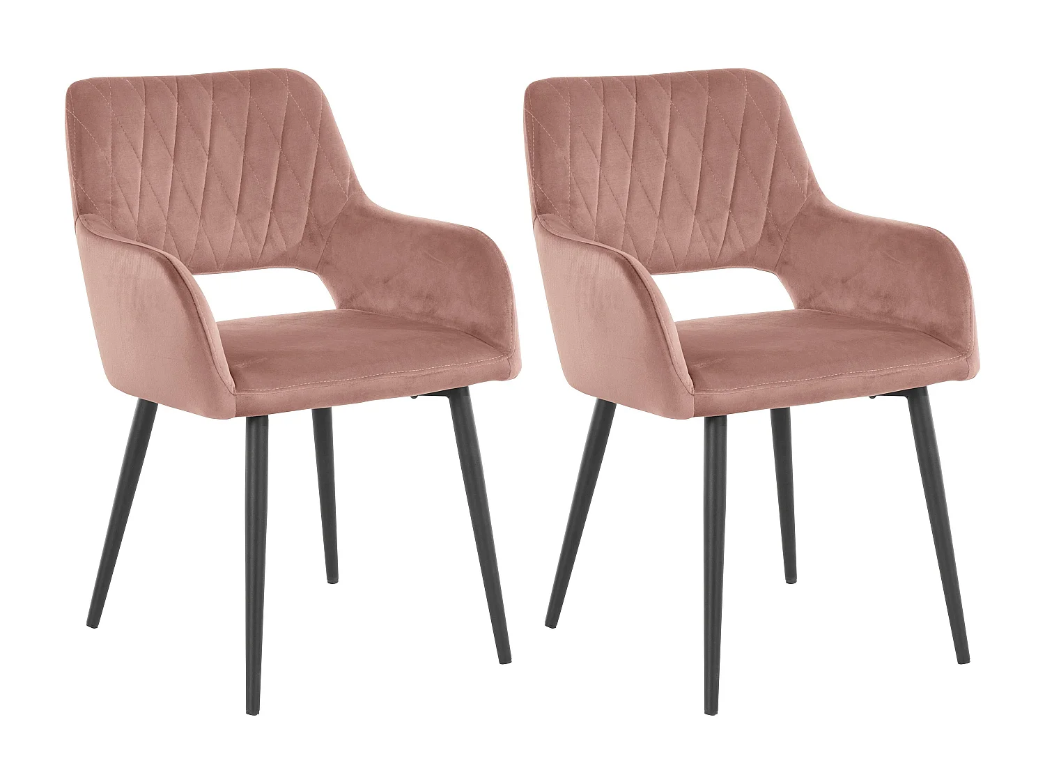 Franca|Chaise de salle à manger 2 PK Rose
