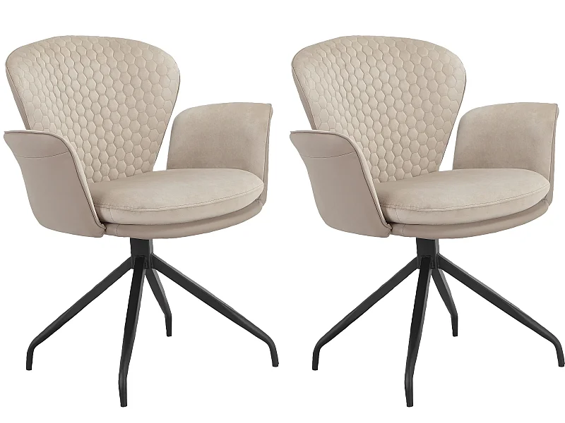 Juego de 2 sillas de comedor Lucia gris topo