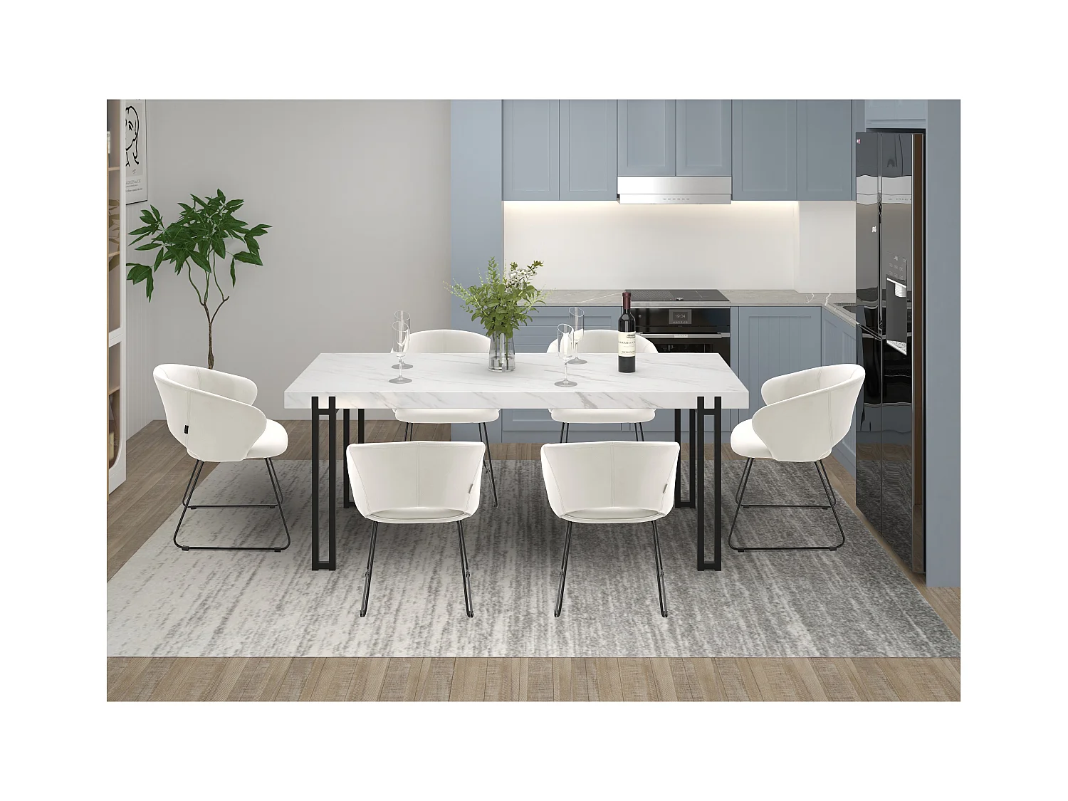 Plymouth|Chaise Blanc PU