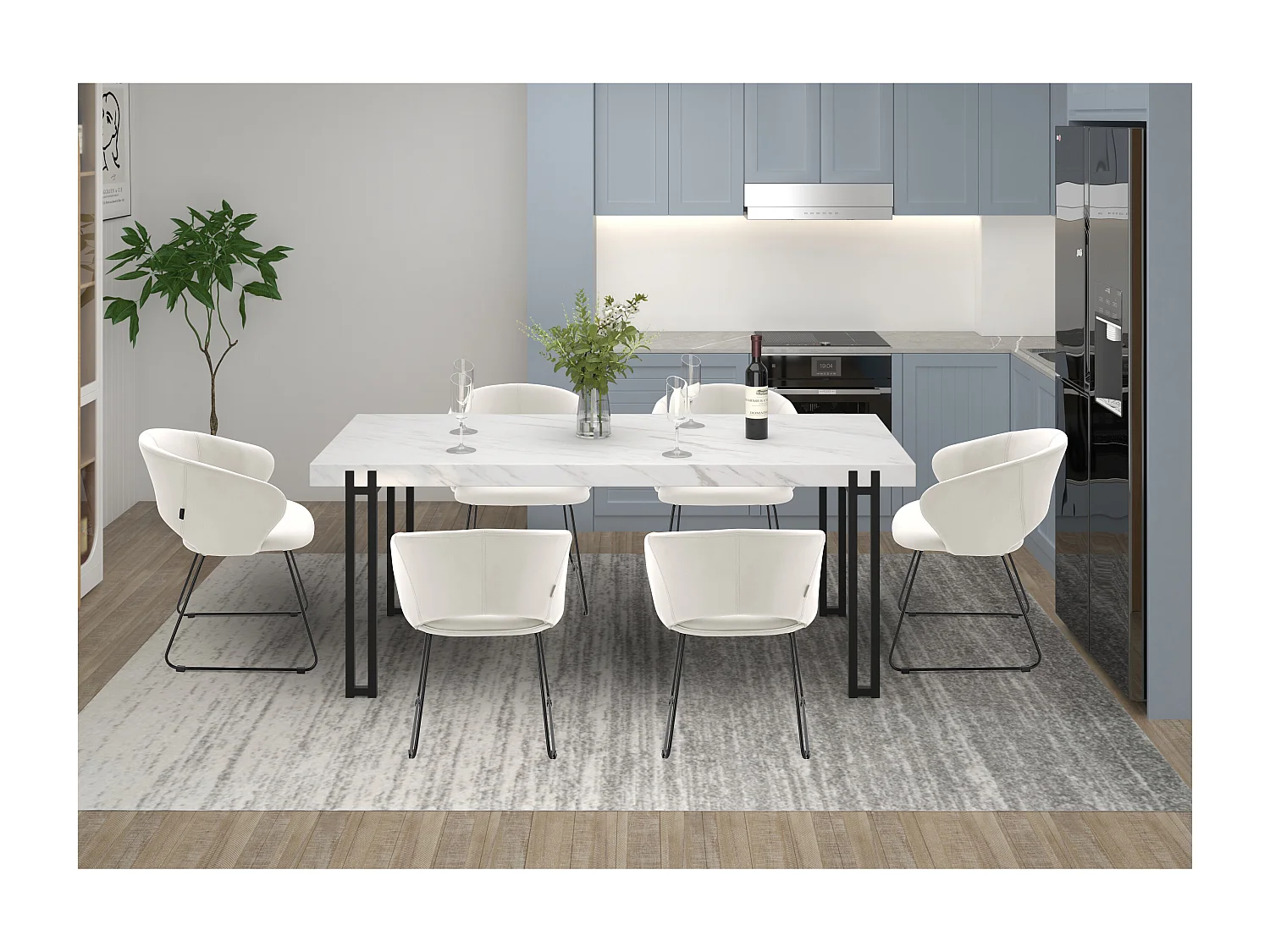 Plymouth|Chaise Blanc PU