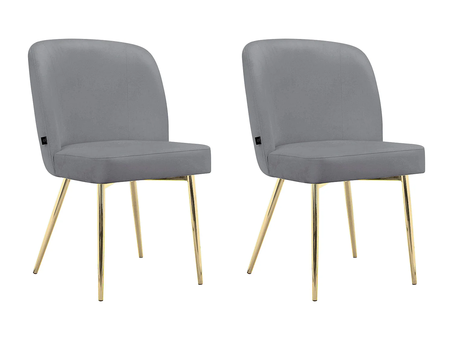 Nagano|Lot de 2 chaises de salle à manger en velours gris