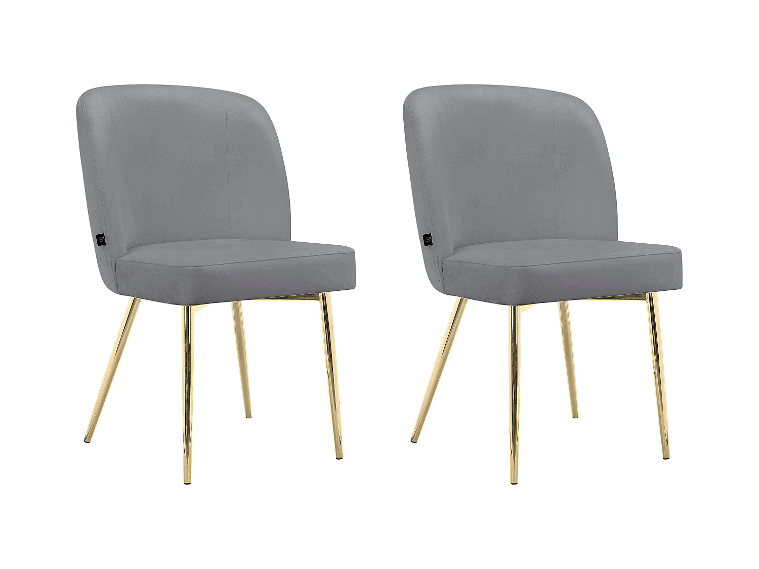 Nagano|Lot de 2 chaises de salle à manger en velours gris