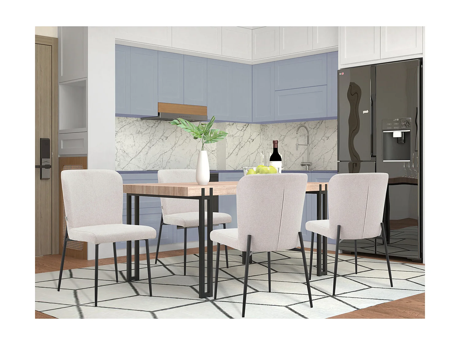 Oita | Chaise à manger 2 PK Crème Belfast