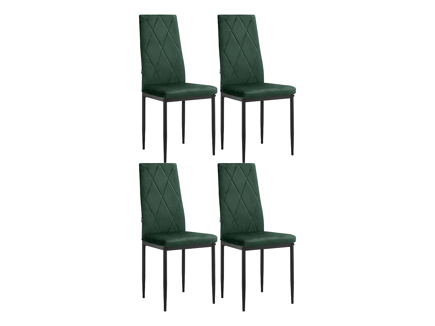 Melly|Chaise de salle à manger 4 Pack Vert foncé