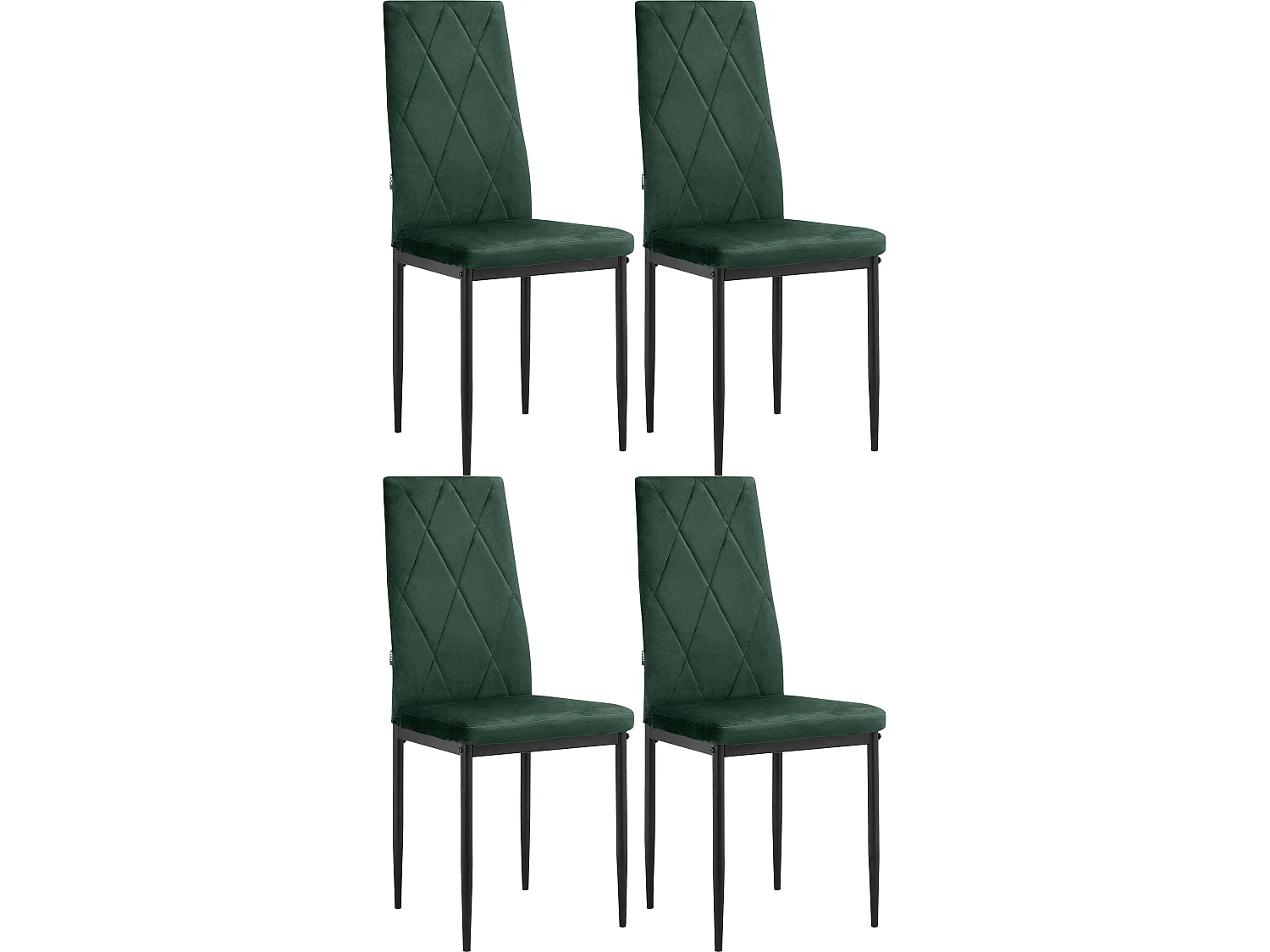 Melly|Chaise de salle à manger 4 Pack Vert foncé