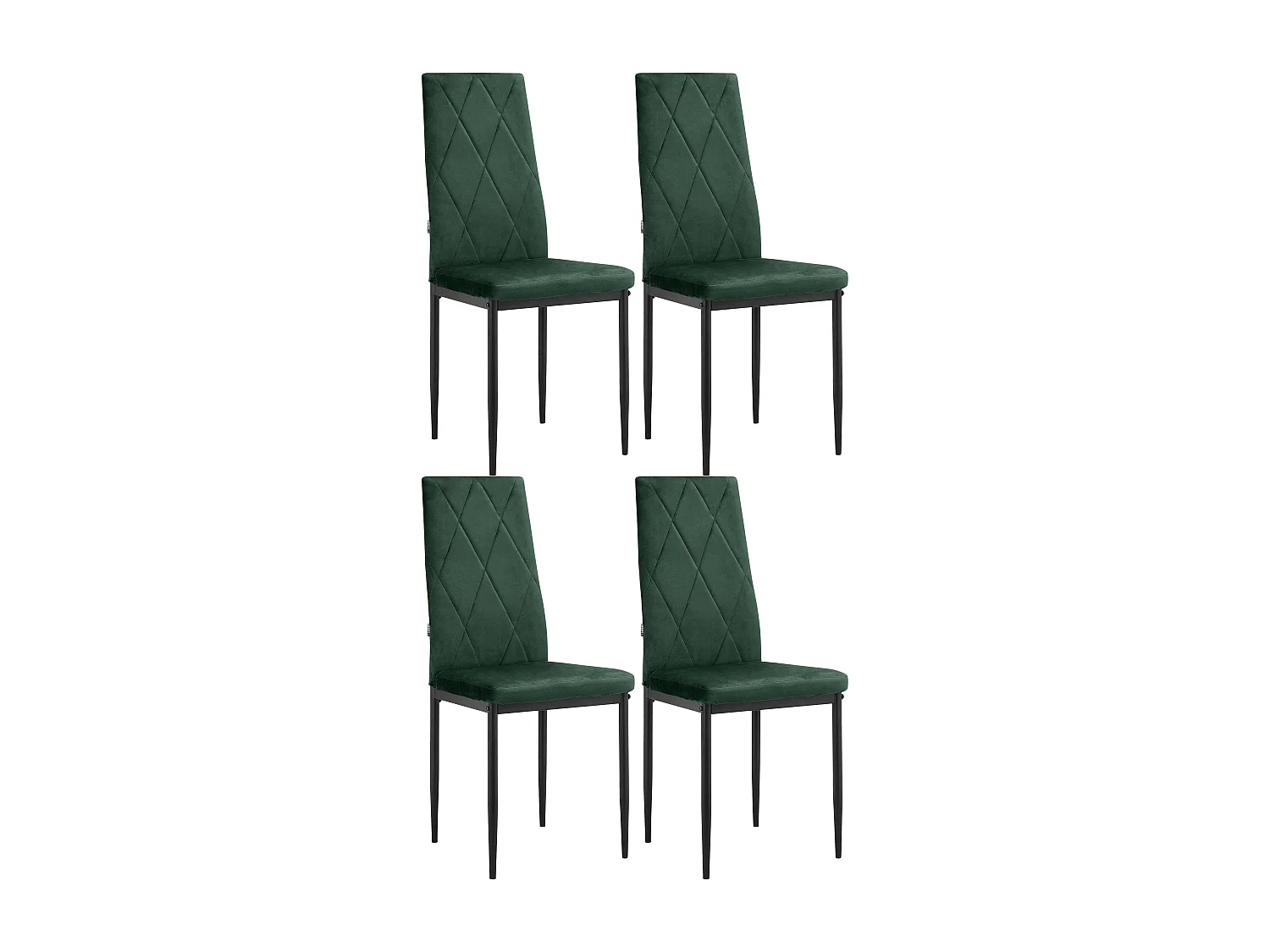 Melly|Chaise de salle à manger 4 Pack Vert foncé