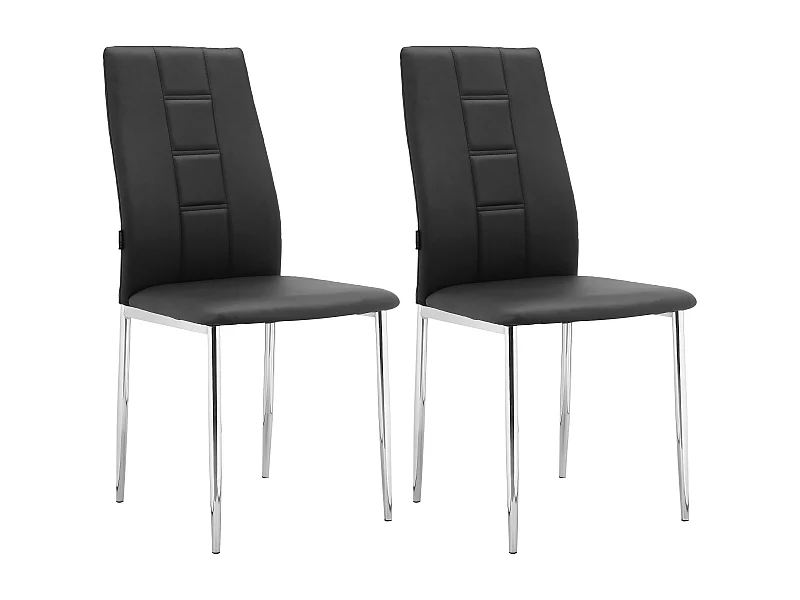 Edita Eetkamerstoel 2pk Zwart Chroom