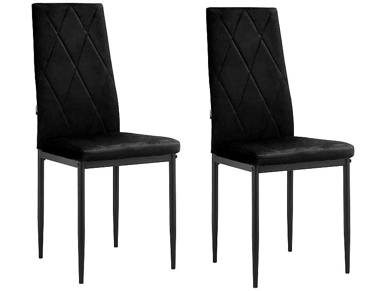 Melly | Chaise de salle à manger 2 Pack Noir