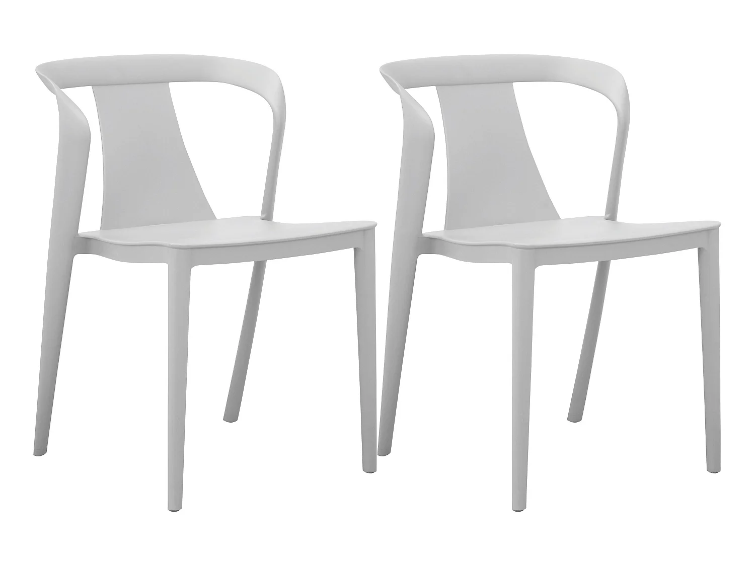 Aviva|Chaise de salle à manger 2 Pack en plastique Gris clair