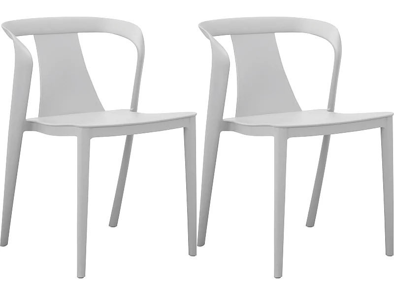 Aviva|Chaise de salle à manger 2 Pack en plastique Gris clair