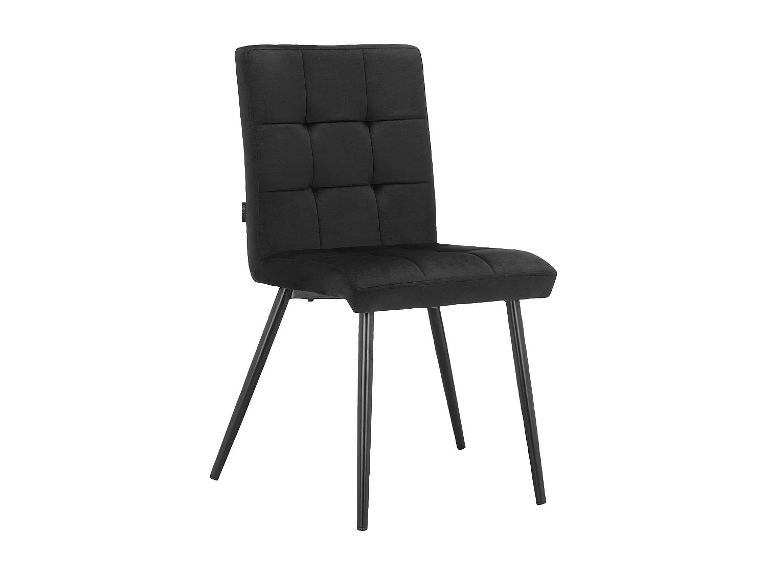 Sima|Lot de 2 chaises de salle à manger en tissu noir