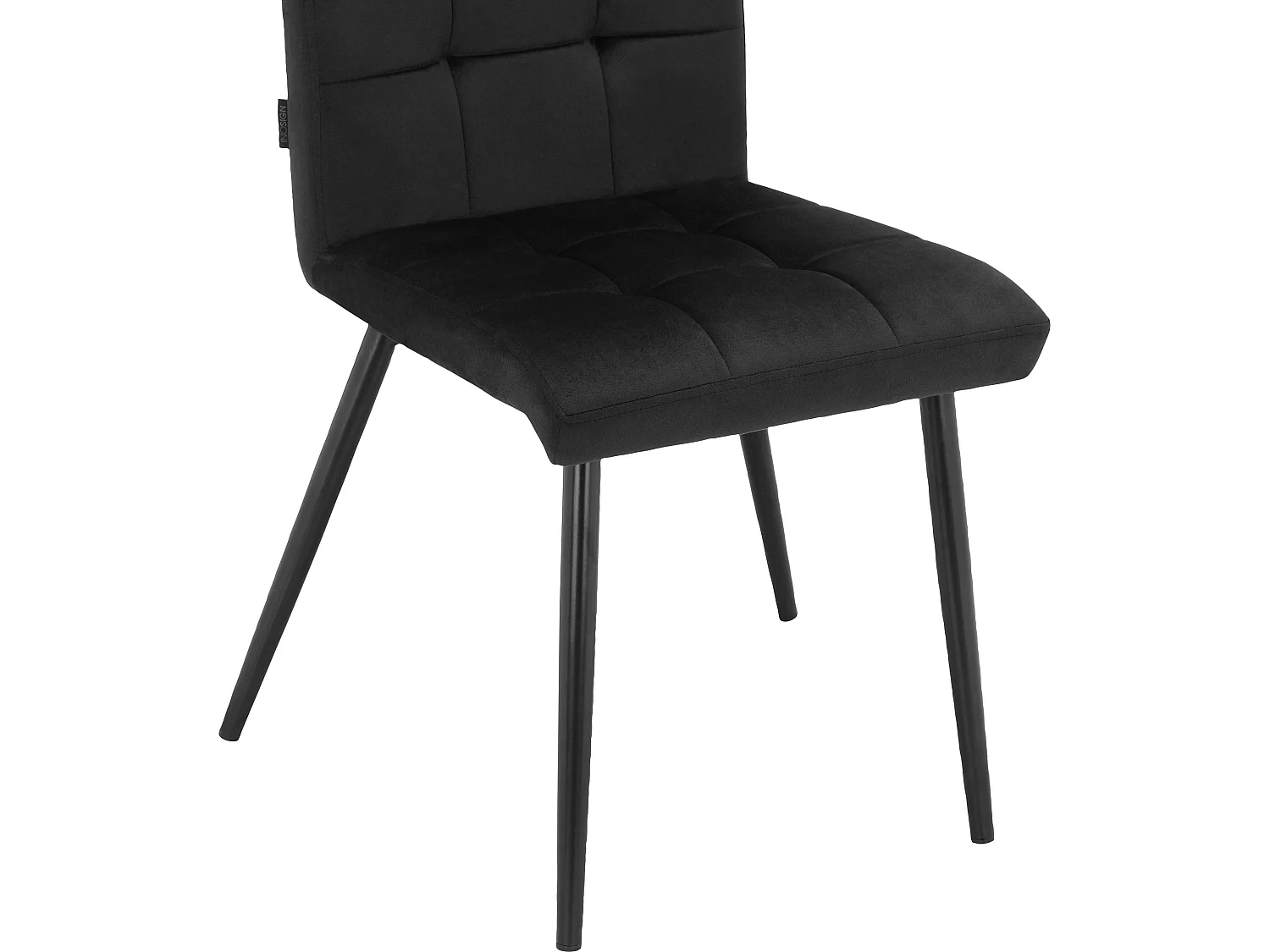 Sima|Lot de 2 chaises de salle à manger en tissu noir