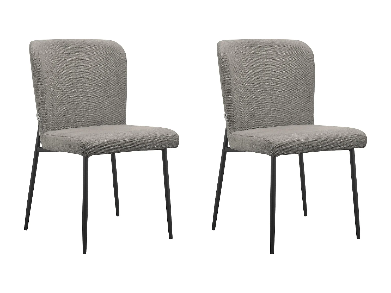 Oita|Lot de 2 chaises de salle à manger en tissu gris