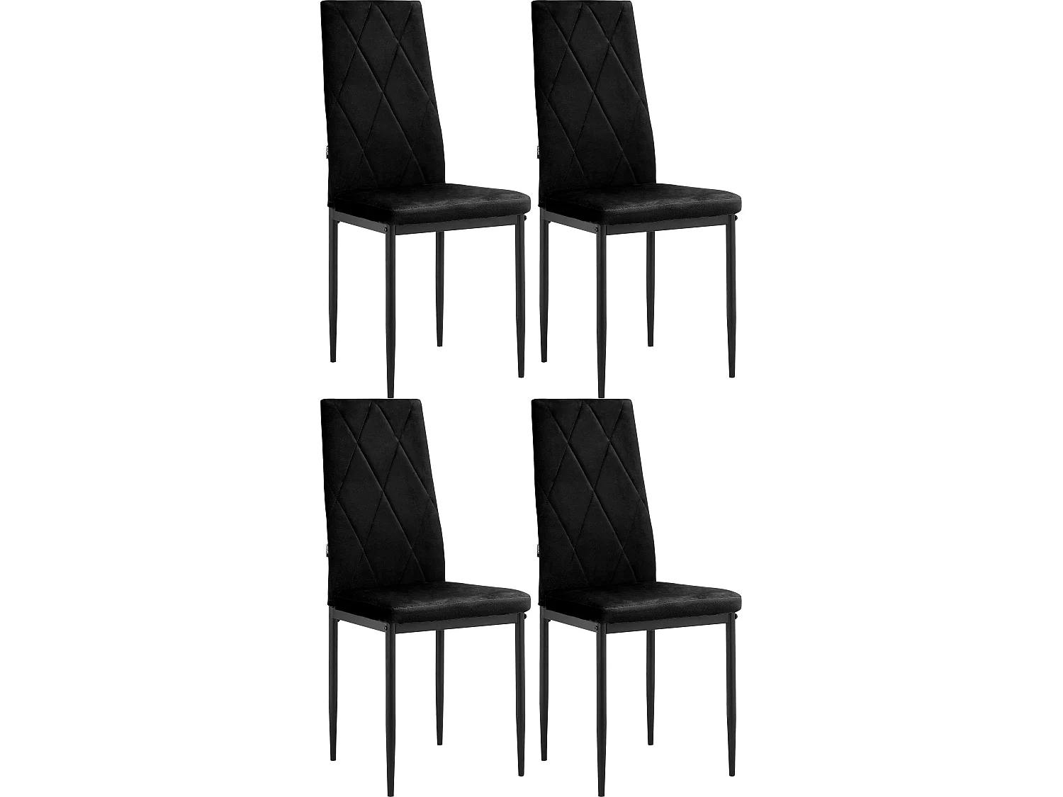 Melly|Chaise de salle à manger 4 Pack Noir