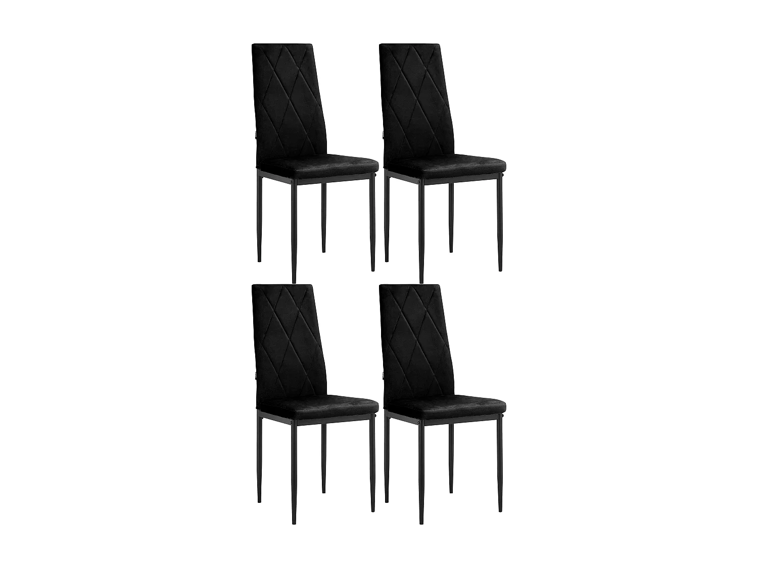 Melly|Chaise de salle à manger 4 Pack Noir