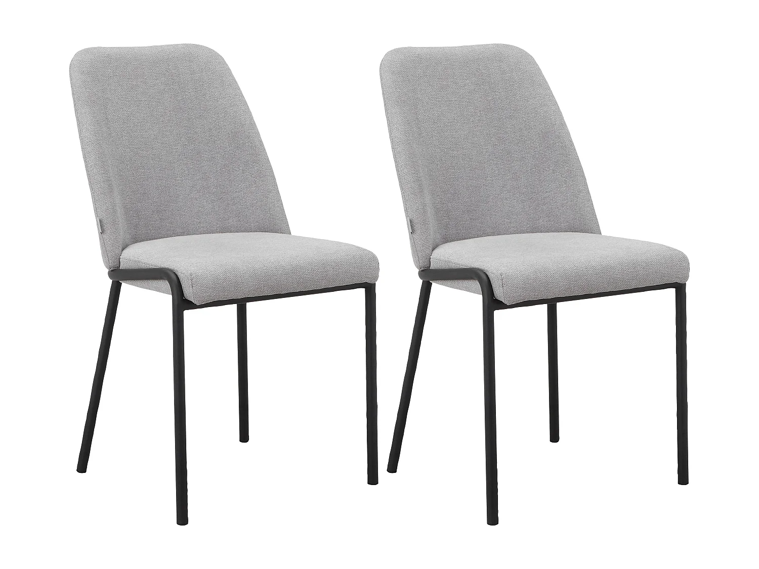 Joelle | Chaise de salle à manger 2 Pack Gris Noir Métal