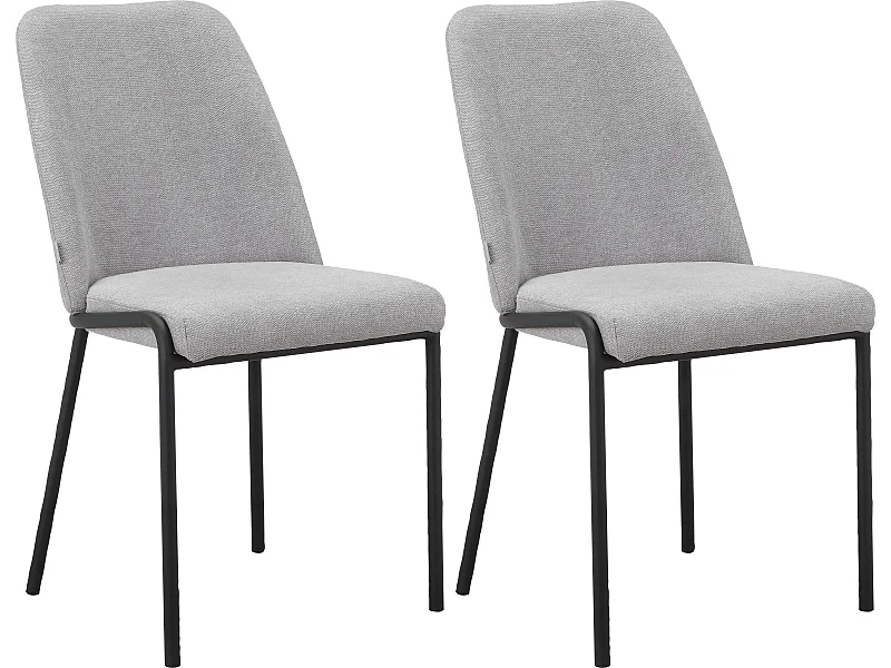 Joelle | Chaise de salle à manger 2 Pack Gris Noir Métal