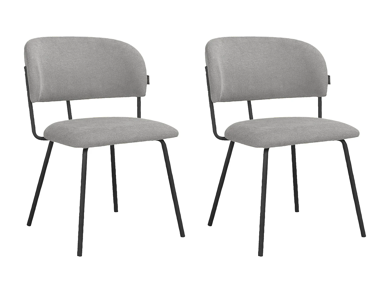 Claudia|Chaise à manger 2 PK Gris Belfast