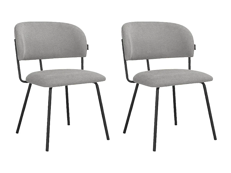 Claudia|Chaise à manger 2 PK Gris Belfast