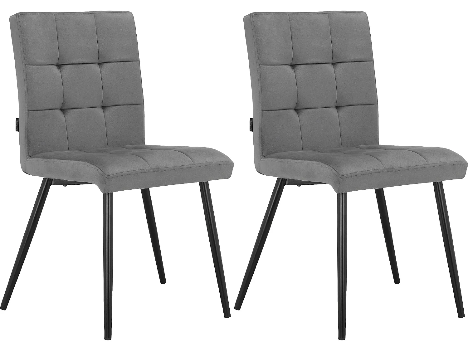 Sima | Chaise de salle à manger 2 Pack Gris Noir Métal