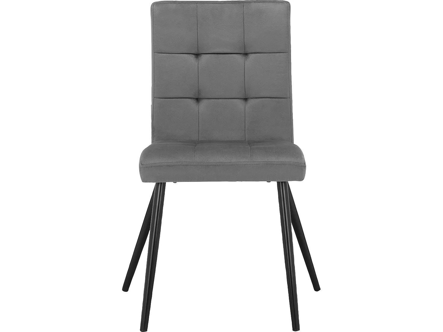 Sima | Chaise de salle à manger 2 Pack Gris Noir Métal