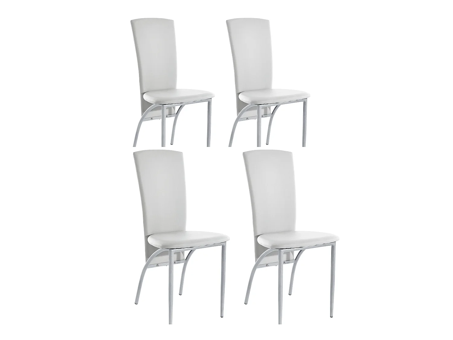 Nicole|Chaise 4 packs en PU blanc