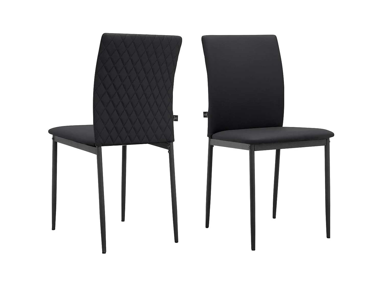Pavia|Chaise de salle à manger 2 PK Noir