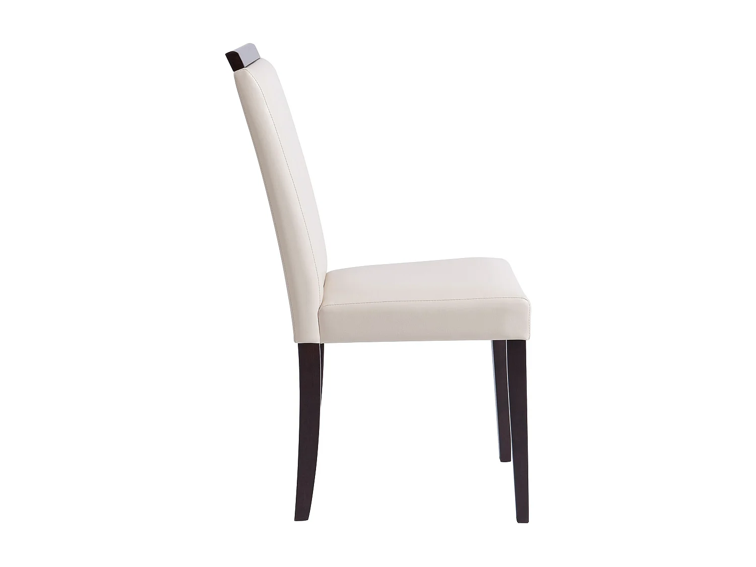 Genova|Lot de 2 chaises de salle à manger en PU marron foncé