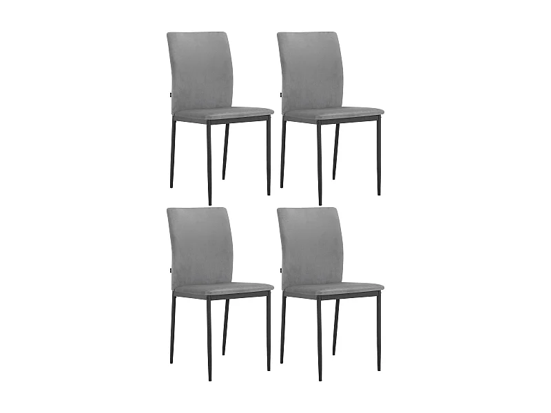 Pavia|Chaise de salle à manger 4 Pack en PU Anthracite