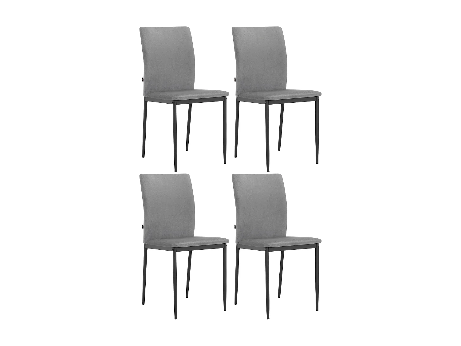 Pavia|Chaise de salle à manger 4 Pack en PU Anthracite