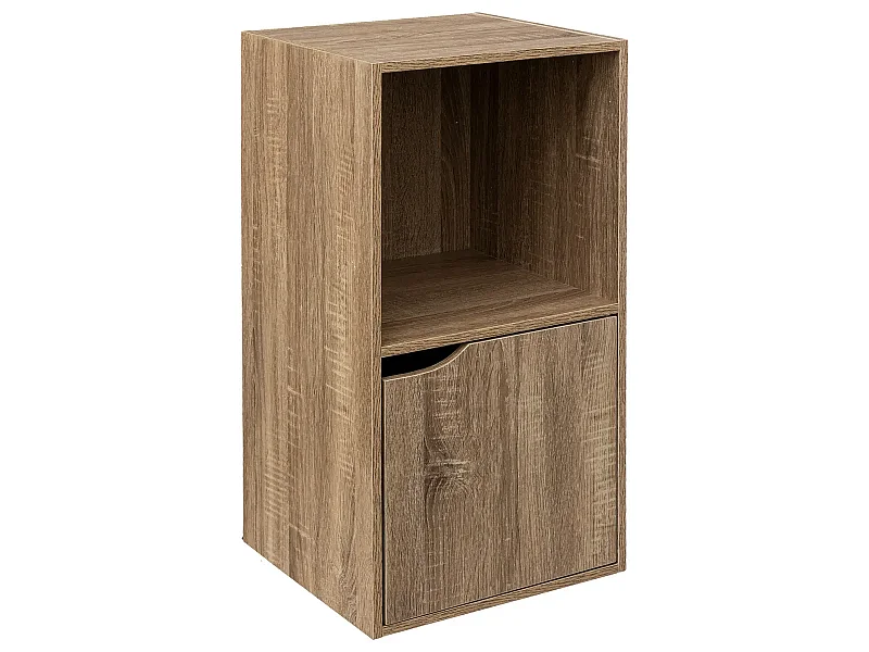 Meuble de rangement en MDF imitation bois coloris chêne - L. 34.4 x P. 32 x H. 67.6 cm