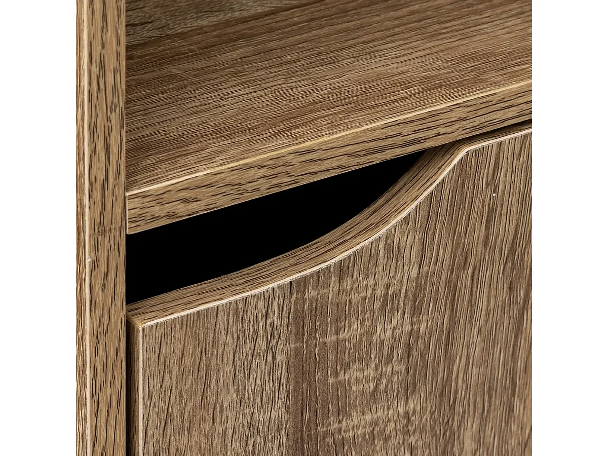 Meuble de rangement en MDF imitation bois coloris chêne - L. 34.4 x P. 32 x H. 67.6 cm