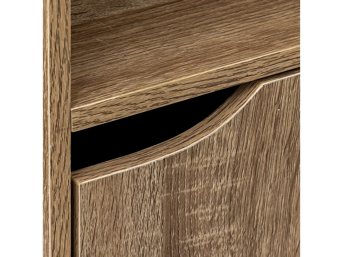 Meuble de rangement en MDF imitation bois coloris chêne - L. 34.4 x P. 32 x H. 67.6 cm