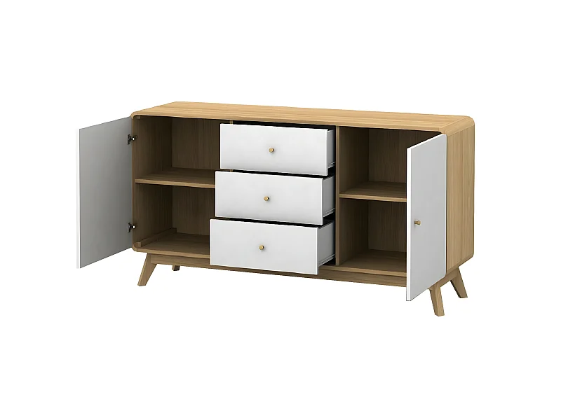 Credenza in rovere bianco
