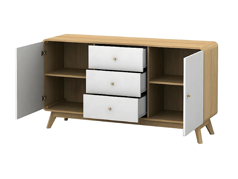 Credenza in rovere bianco