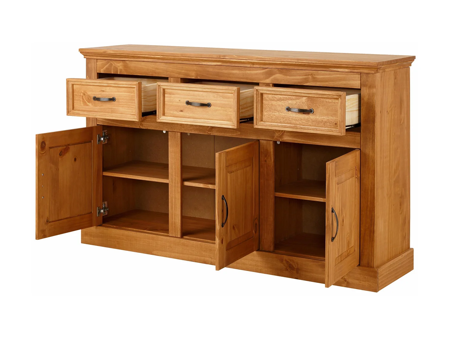 Selma|Buffet avec 3 portes et 3 tiroirs en pin