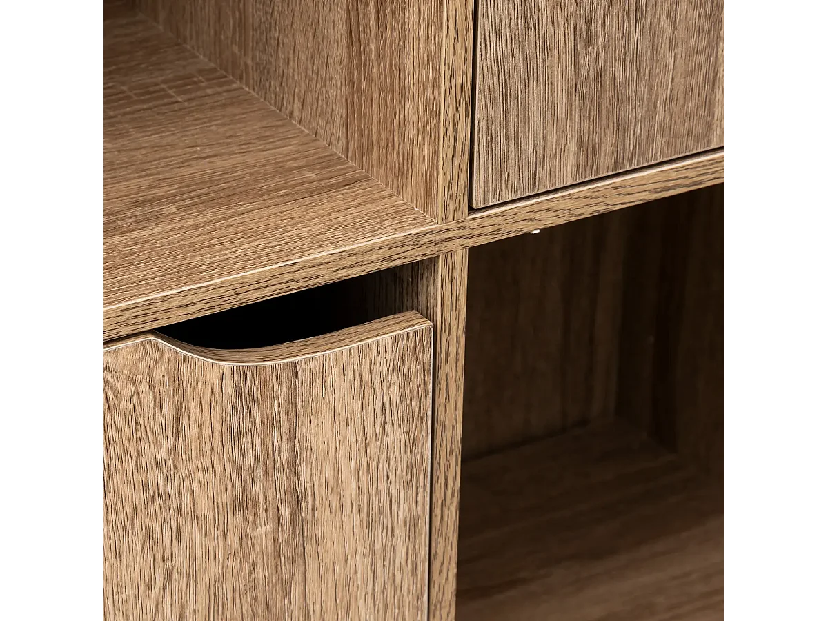 Meuble de rangement en MDF imitation bois coloris chêne - L. 100.5 x P. 32 x H. 100.5 cm