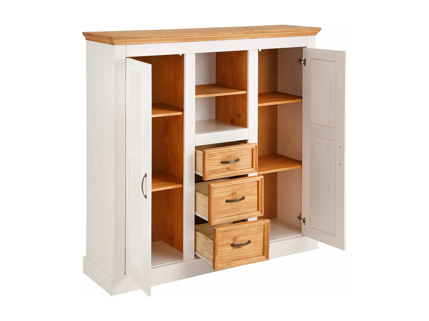 Selma|Buffet avec 2 portes 3 tiroirs en pin