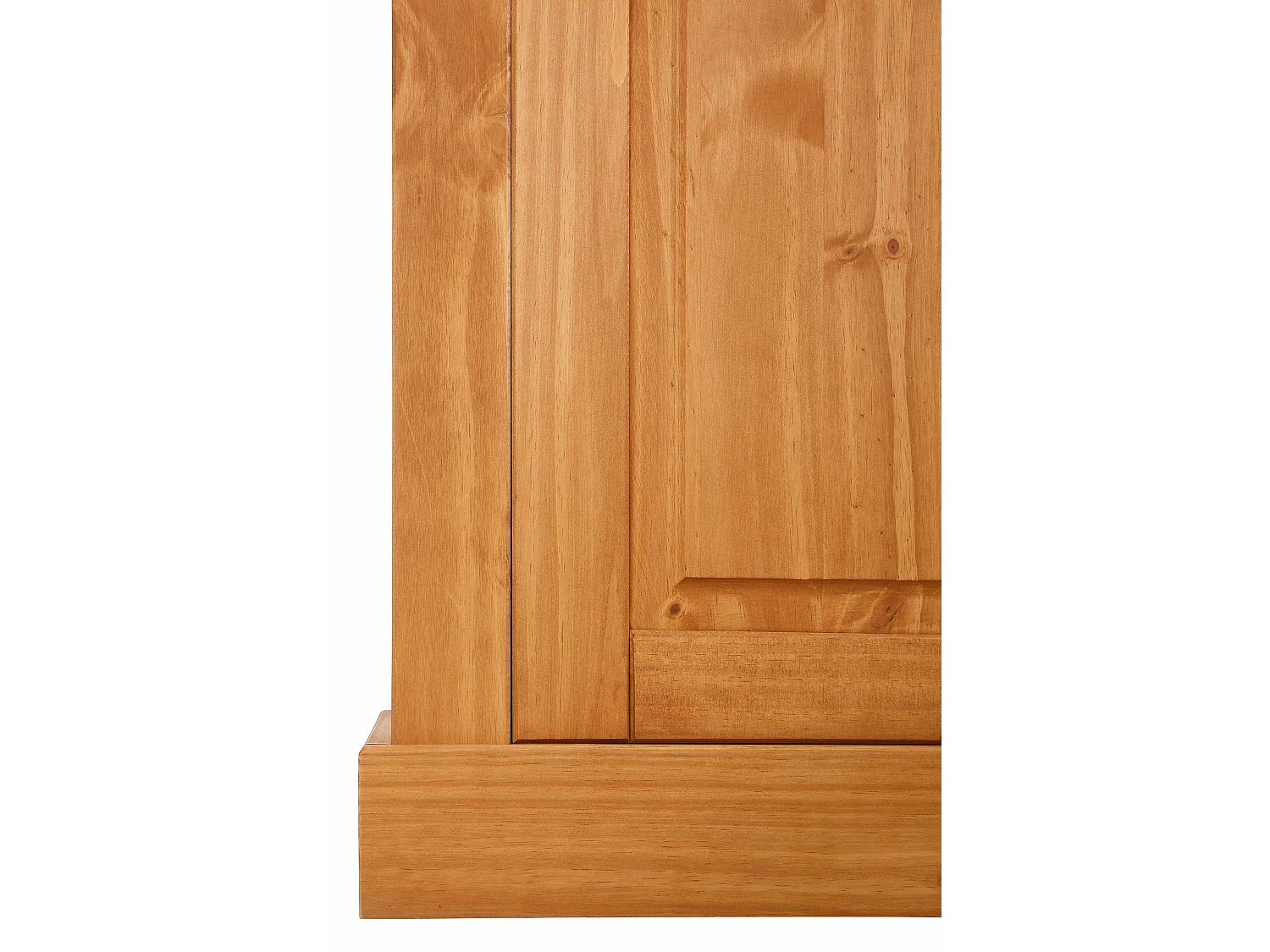 Selma|Armoire avec 2 portes vitrées et 3 tiroirs en pin naturel