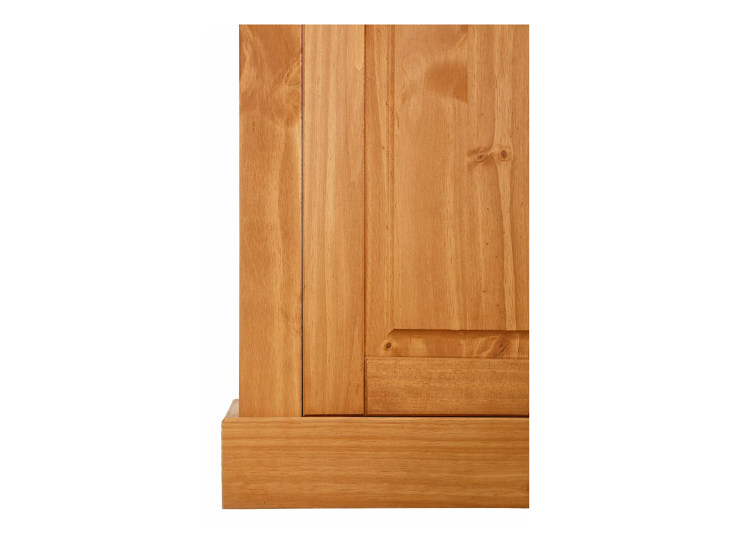 Selma|Armoire avec 2 portes vitrées et 3 tiroirs en pin naturel