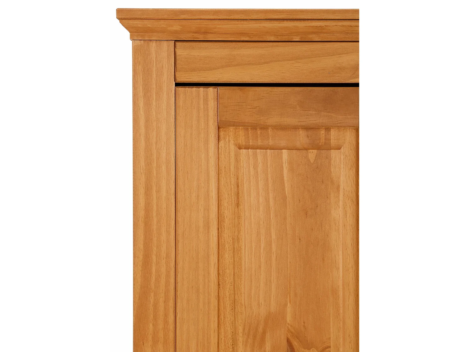 Selma|Armoire avec 2 portes vitrées et 3 tiroirs en pin naturel