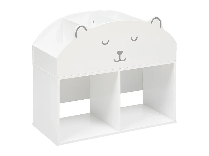 Meuble de rangement Ourson pour enfant, bibliothèque enfant blanche en MDF