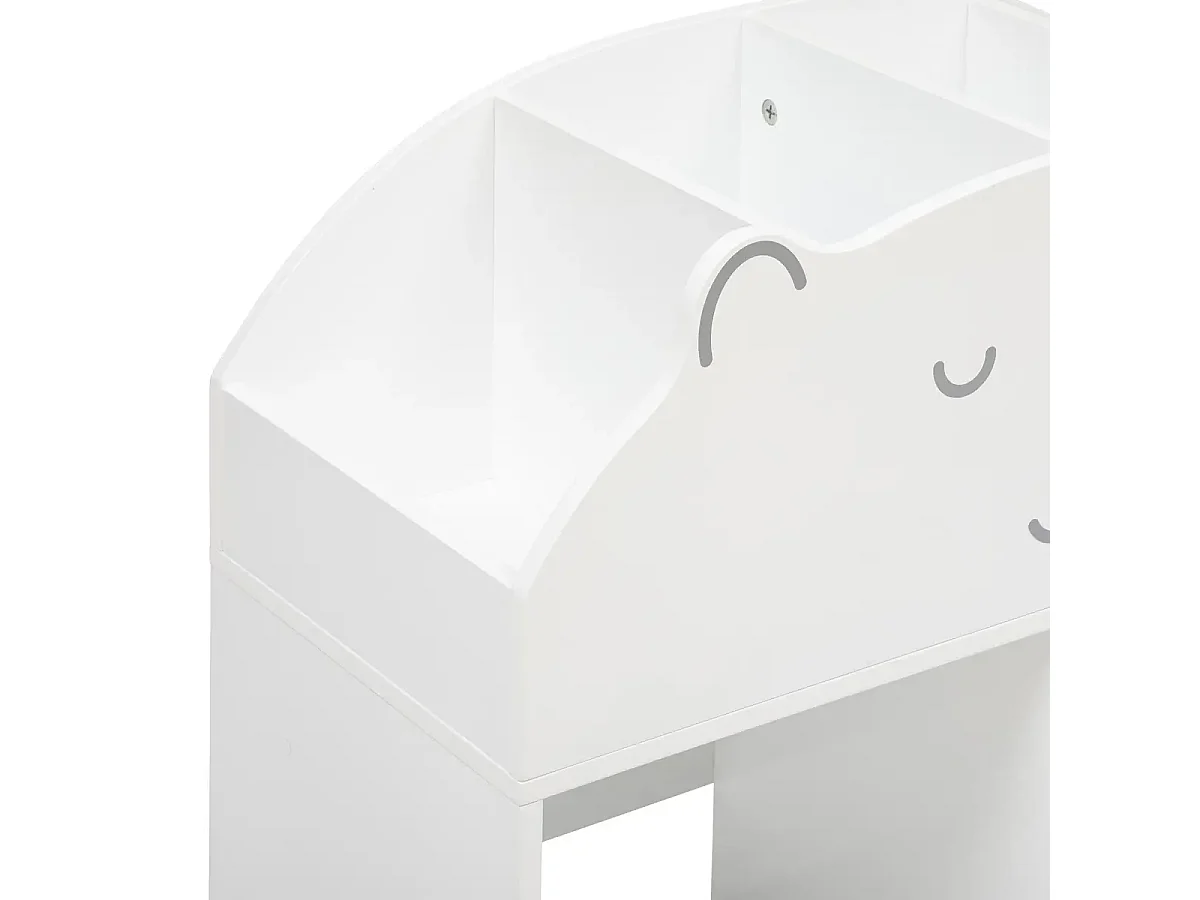 Meuble de rangement Ourson pour enfant, bibliothèque enfant blanche en MDF