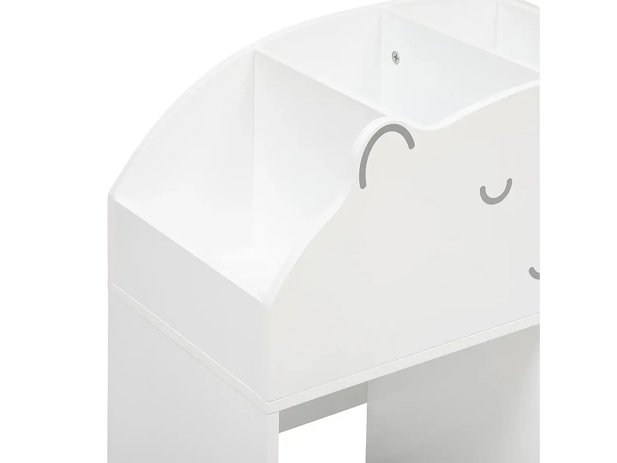 Meuble de rangement Ourson pour enfant, bibliothèque enfant blanche en MDF