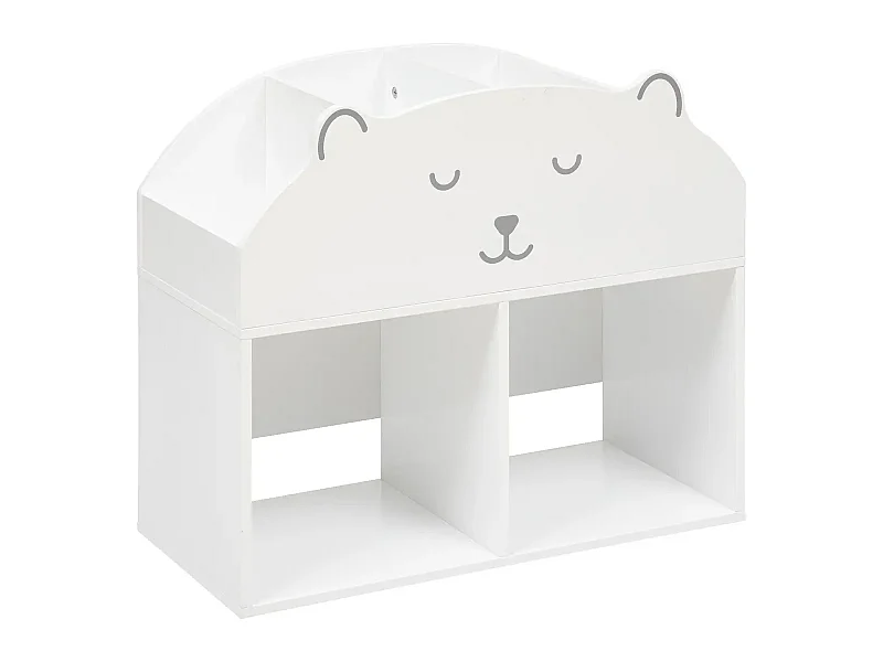 Meuble de rangement Ourson pour enfant, bibliothèque enfant blanche en MDF
