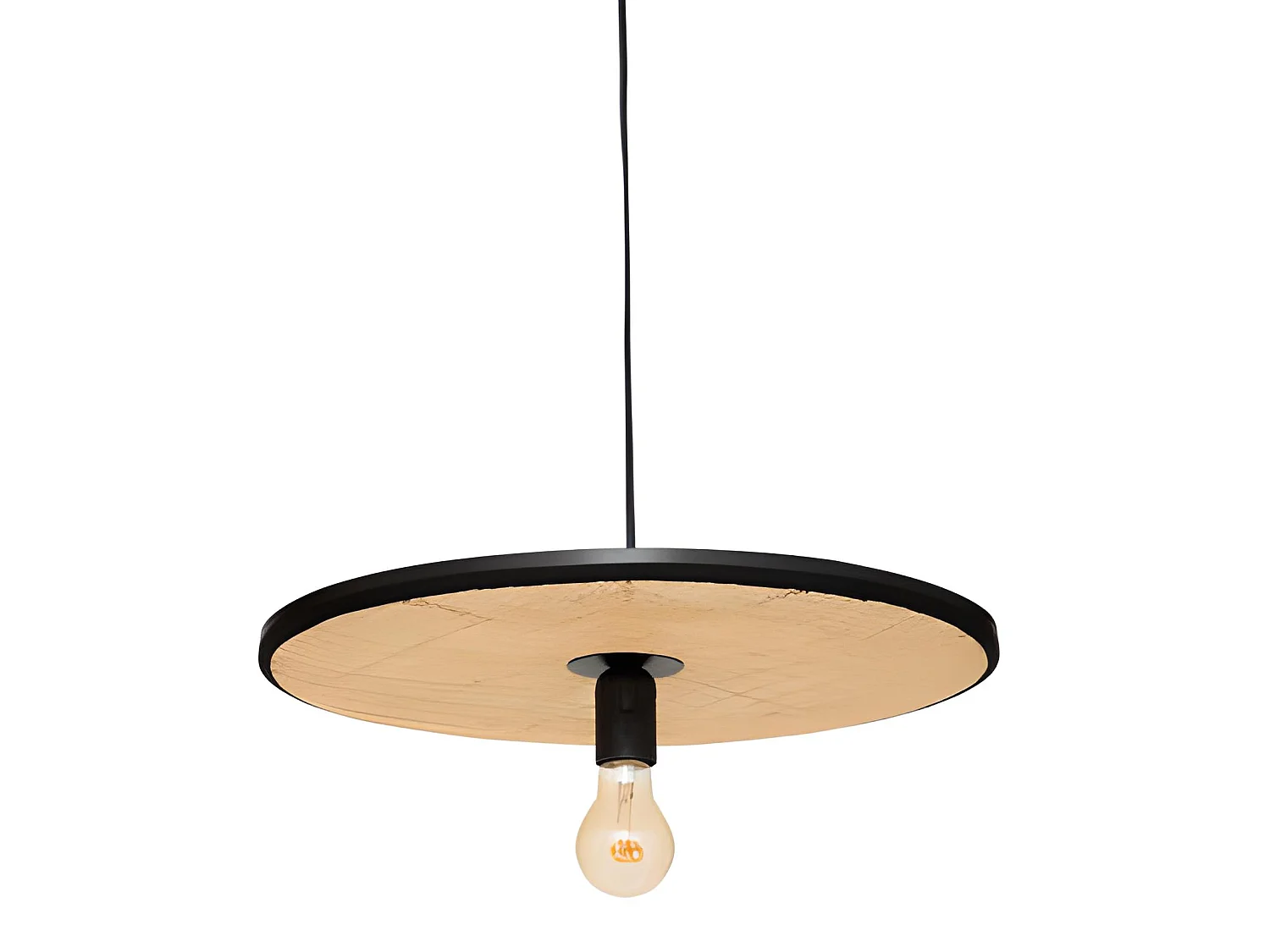 Lampe suspendue, suspension luminaire en métal noir - Diamètre 44 cm