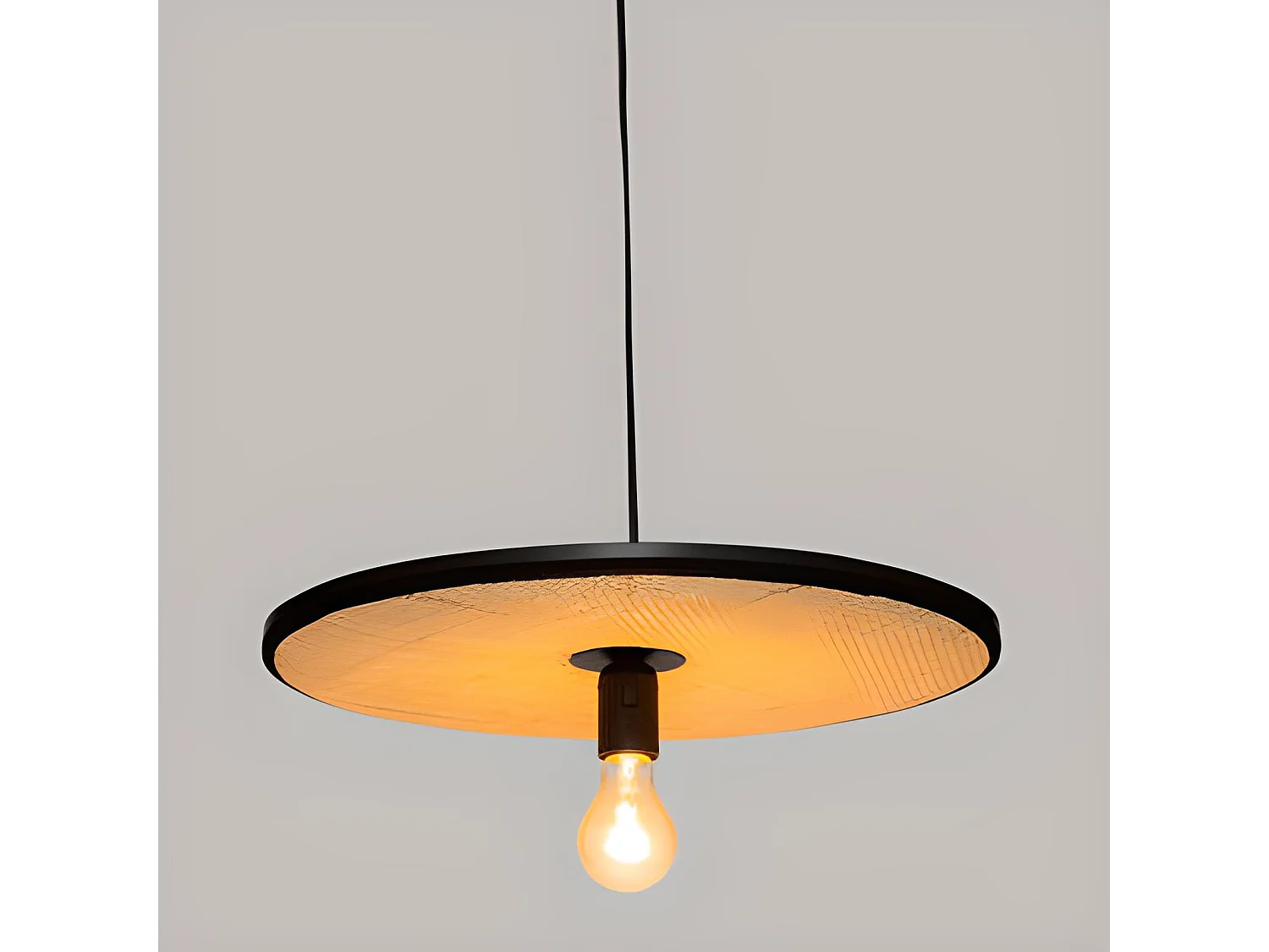 Lampe suspendue, suspension luminaire en métal noir - Diamètre 44 cm