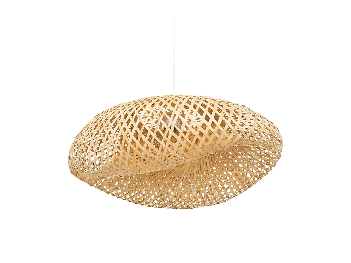 Lampe suspendue, suspension luminaire en bambou/métal coloris naturel
