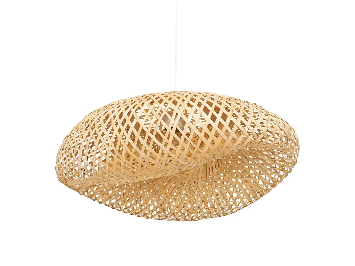 Lampe suspendue, suspension luminaire en bambou/métal coloris naturel