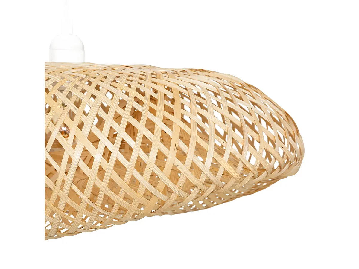 Lampe suspendue, suspension luminaire en bambou/métal coloris naturel